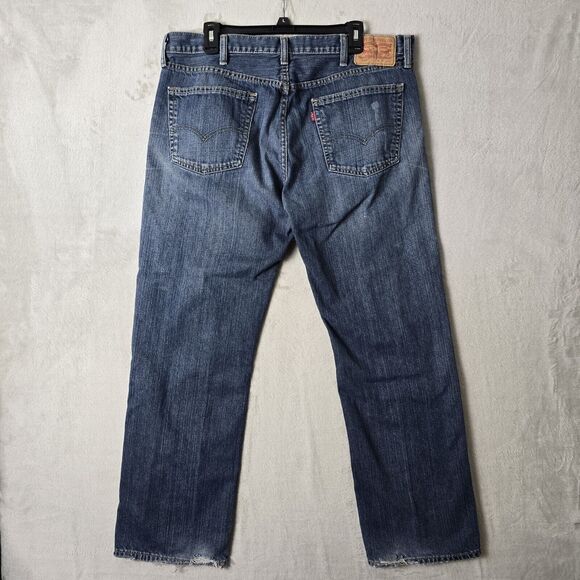 Levis 559 Jeans Mens Size 38x32 (38x31) Blue Relaxed Straight Med Wash Cowboy - Picture 7 of 13
